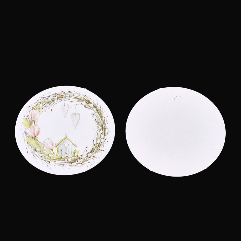 Бирки для подарков с принтом, 40 мм, Белые (UPK-056262)