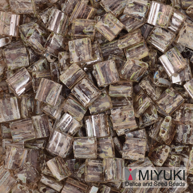 Бісер японський Miyuki TILA №4505, 5х5 мм, Бежевий Пікассо (BIS-053222)