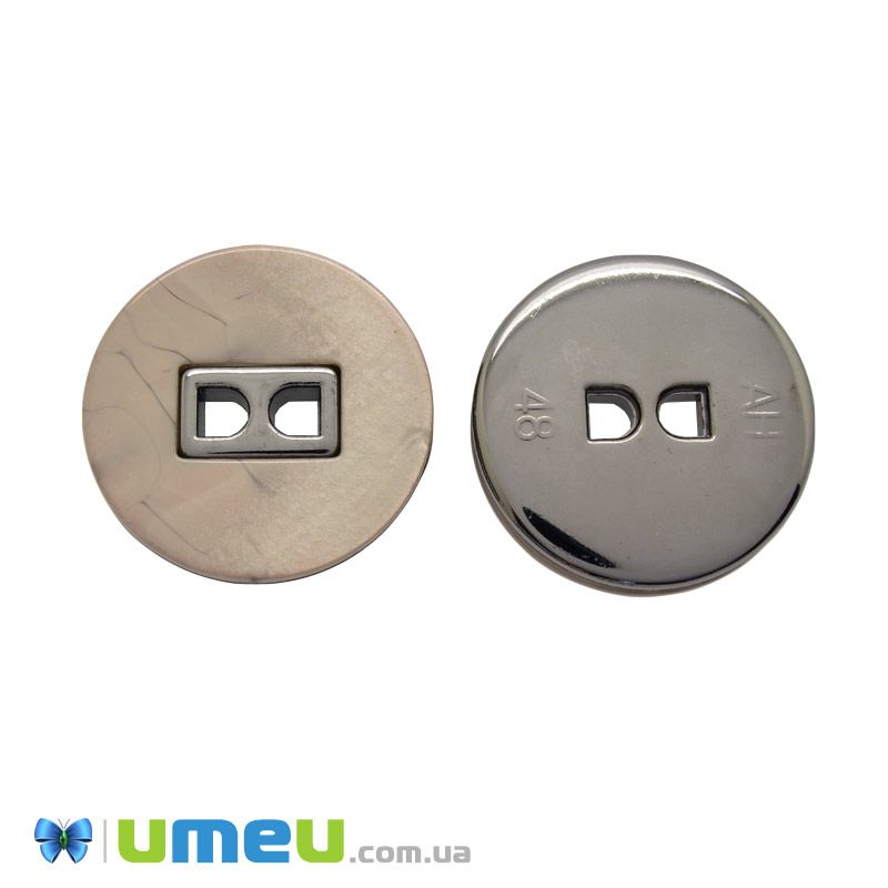 Гудзик пластиковий тонований Круглий, 30 мм, Бежевий (PUG-046257)