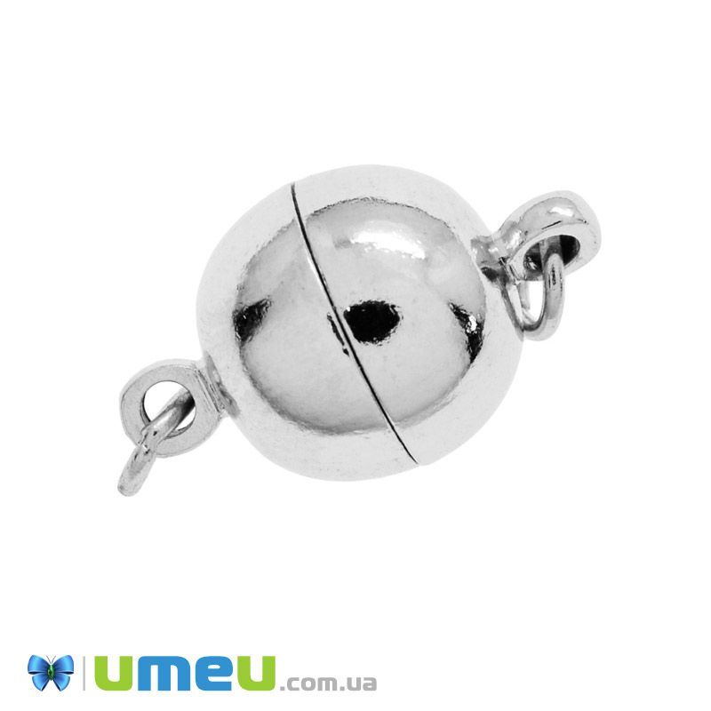 Замок магнітний з кільцями, 16х10 мм, Темне срібло (ZAM-048731)