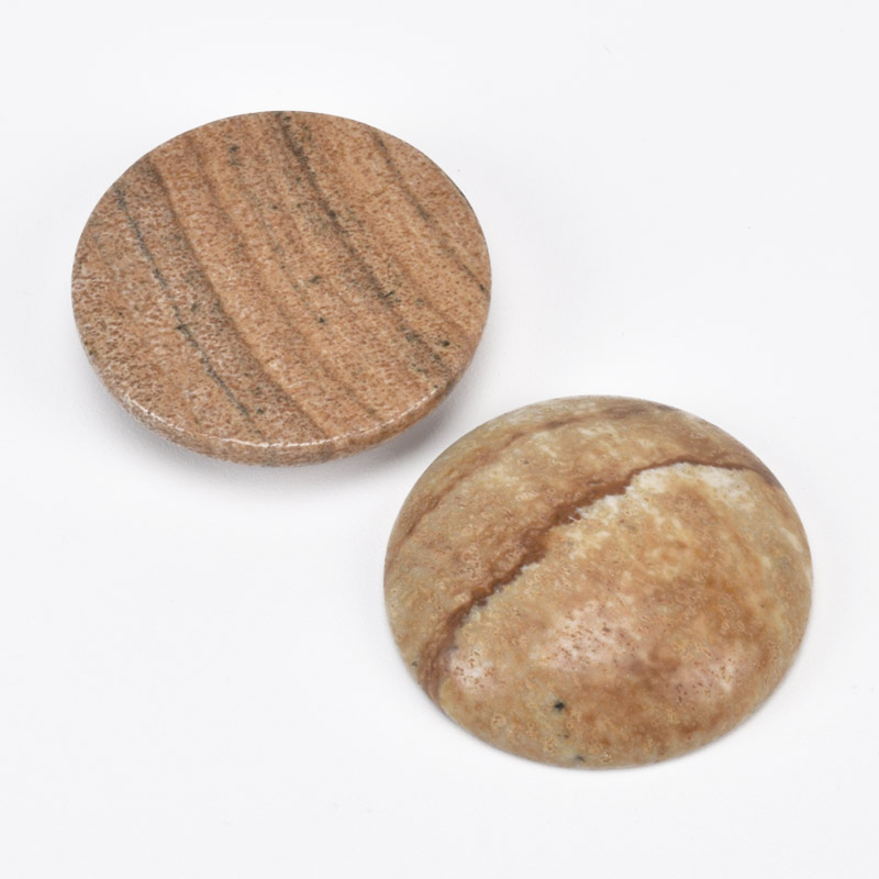 Кабошон нат. камінь Яшма пейзажна, Круглий, 25 мм (KAB-002658)