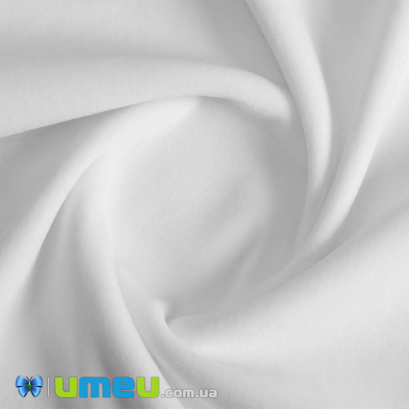 Оксамит китайський стрейчевий на трикотажі Плюшевий, Білий, 20х29 см (TKN-040574)