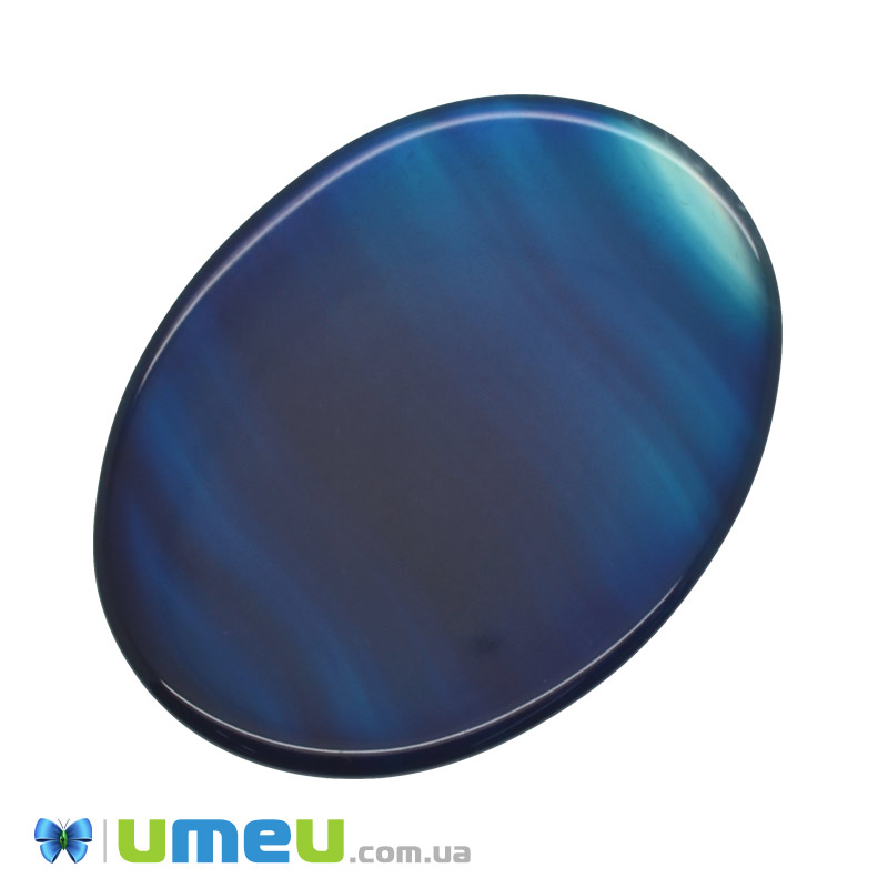 Кабошон нат. камень Агат синий, Овал, 40х30 мм (KAB-050595)