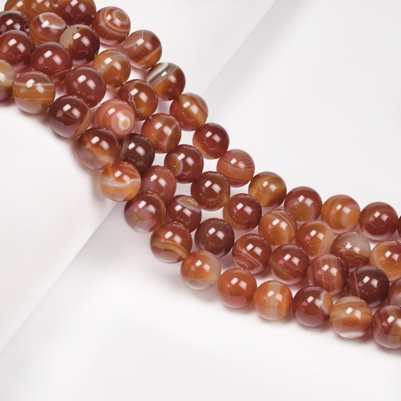 Намистини Агат червоний, Натур. камінь, 10 мм, Круглі (BUS-053961)