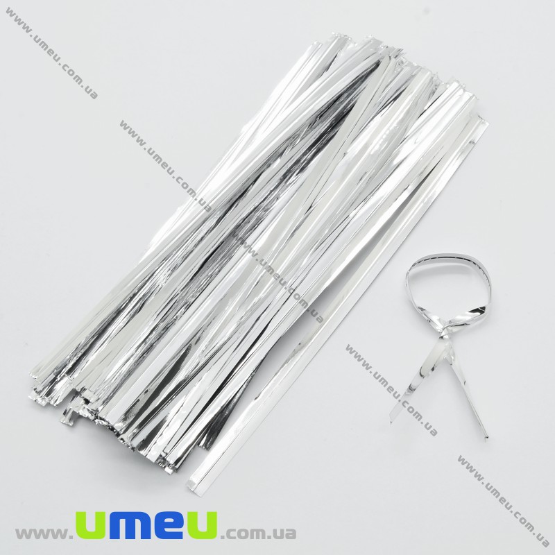 Пакувальний дріт в фользі, 10 см, Сріблястий (LES-033358)