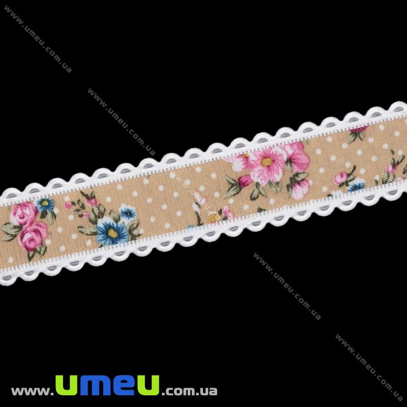 Тасьма гобеленова в горошок, 25 мм, Бежева (LEN-025636)