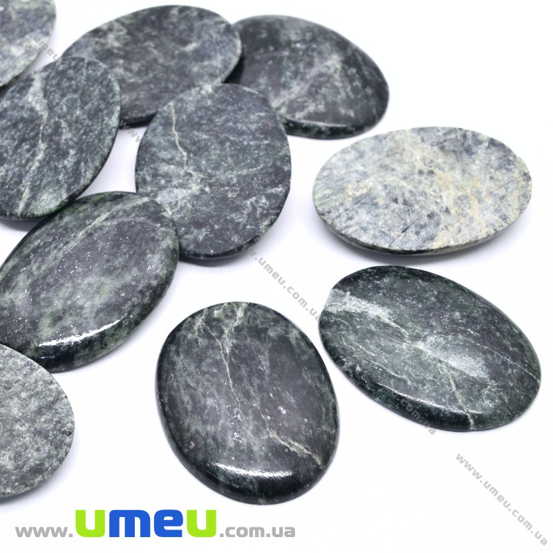 Кабошон нат. камень Серпентин (Змеевик), Овал, 30х21 мм (KAB-028850)