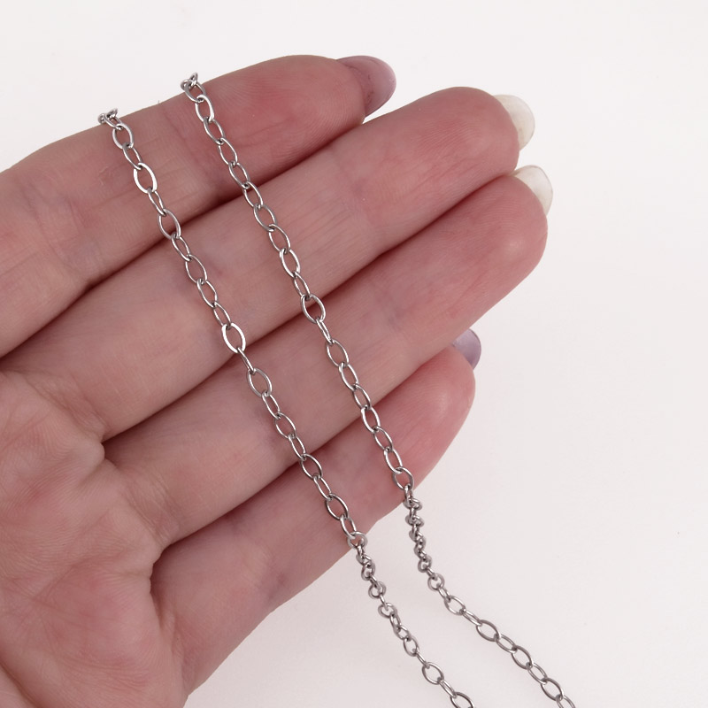 Ланцюг з нержавіючої сталі, 2,5 мм, Темне срібло (ZEP-055303)