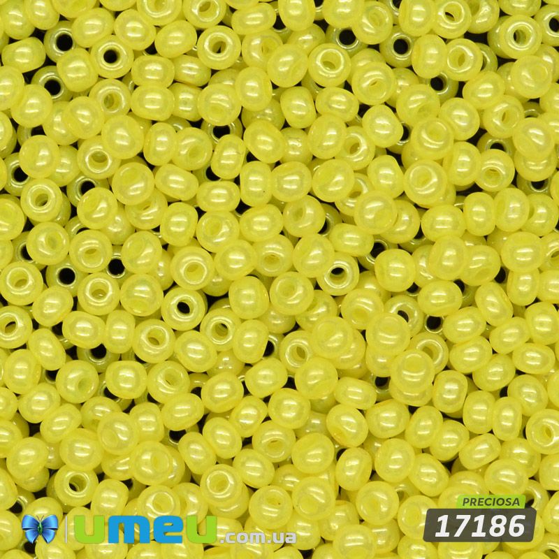 Бісер чеський №864/17186, Жовтий, Перламутровий, 10/0 (BIS-047749)