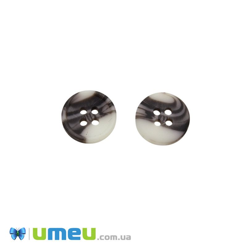Гудзик пластиковий Круглий, 13 мм, Коричневий (PUG-046361)