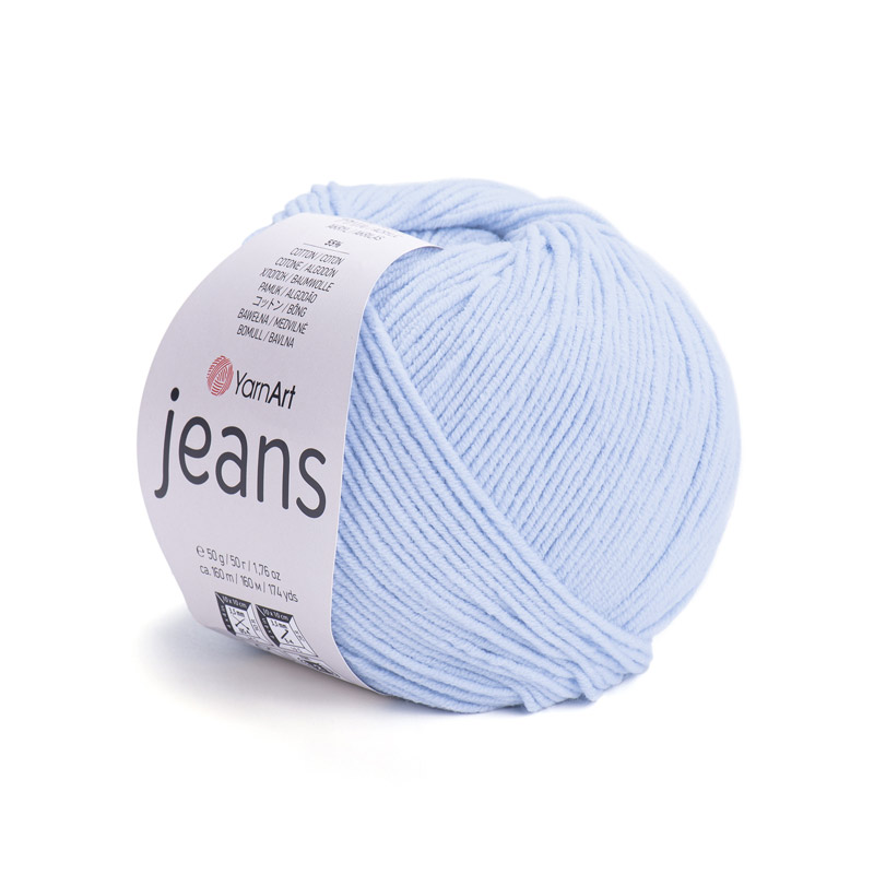 Пряжа YarnArt Jeans 50 г, 160 м, Голубая 75 (YAR-029713)