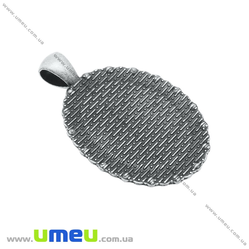 Основа овальная, 43х27 мм, 25х18 мм, Античное серебро (OSN-020064)