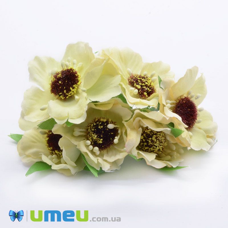 Мак тканинний, 40 мм, Кремовий (DIF-044667)