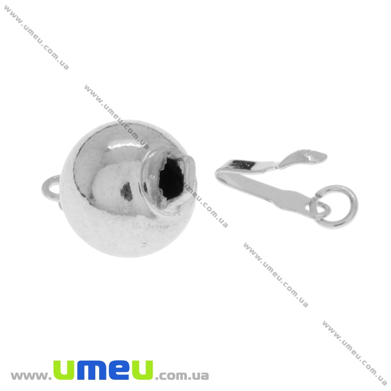 Замок-защіпка з фіксуючою петлею, 17х10 мм, Темне срібло (ZAM-020101)