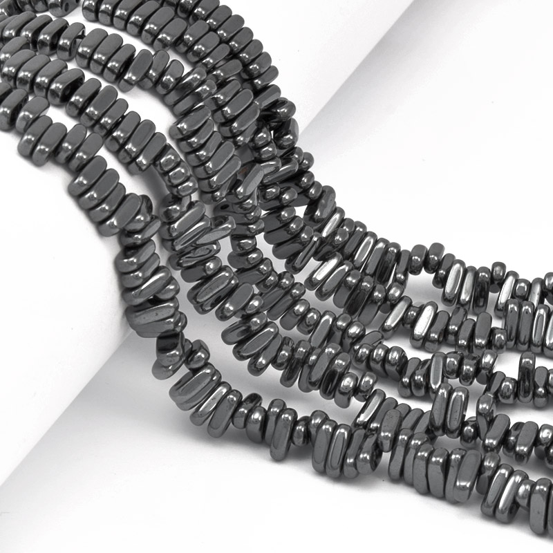 Намистини Гематит, Нат. камінь, 2 отвори, 8х4х2,5 мм (BUS-057826)