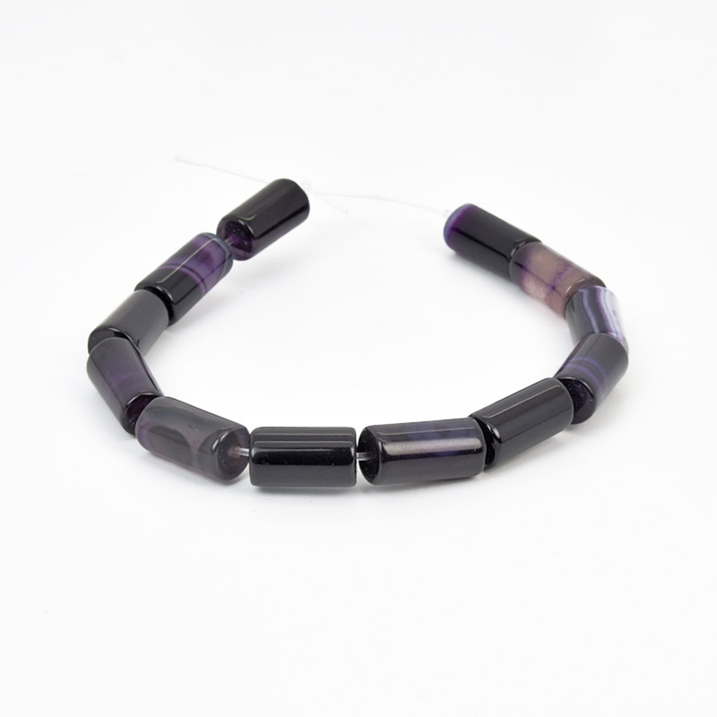 Намистини Агат фіолетовий, Натур. камінь, 14-17 мм, Боченок, 19 см (BUS-058148)