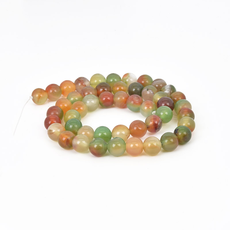 Намистини Агат павичевий, Натур. камінь, 8 мм, Круглі (BUS-058066)