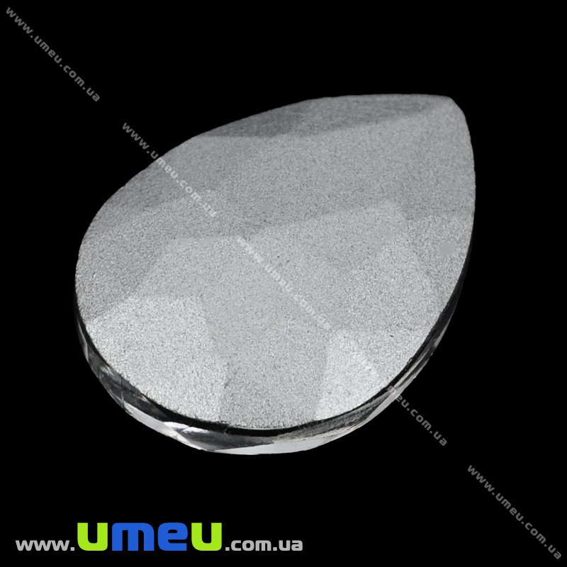 Риволи стеклянный, Капля граненая, 18х13 мм, Коричневый (KAB-009448)