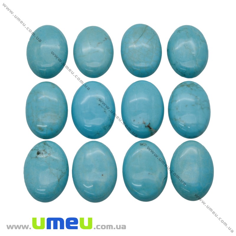 Кабошон нат. камень Бирюза (синт.), Овал, 25х18 мм (KAB-020296)