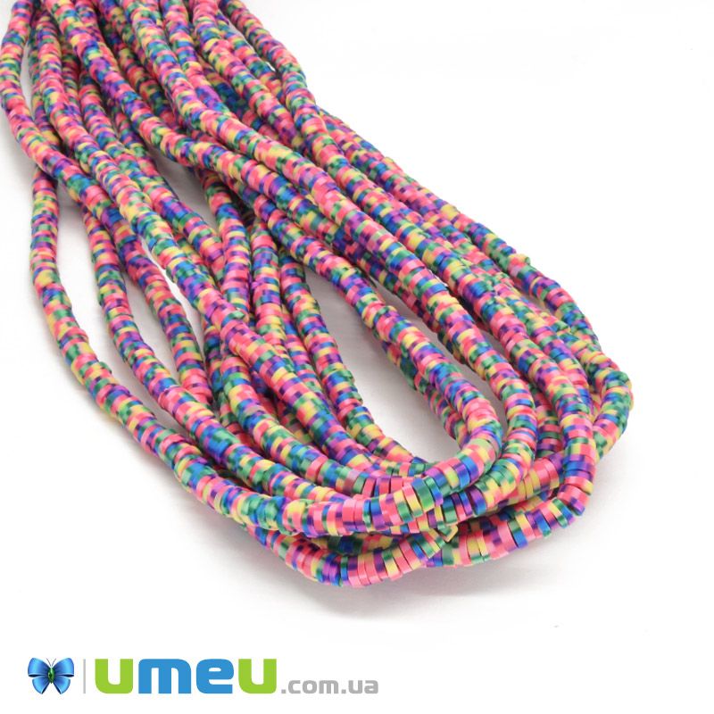 Намистини з полімерної глини, 4 мм, Різнобарвні (BUS-044137)