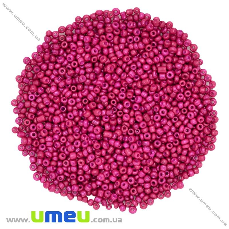Бісер китайський дрібний, 12/0, Малиновий натуральний, 2 мм (BIS-019530)