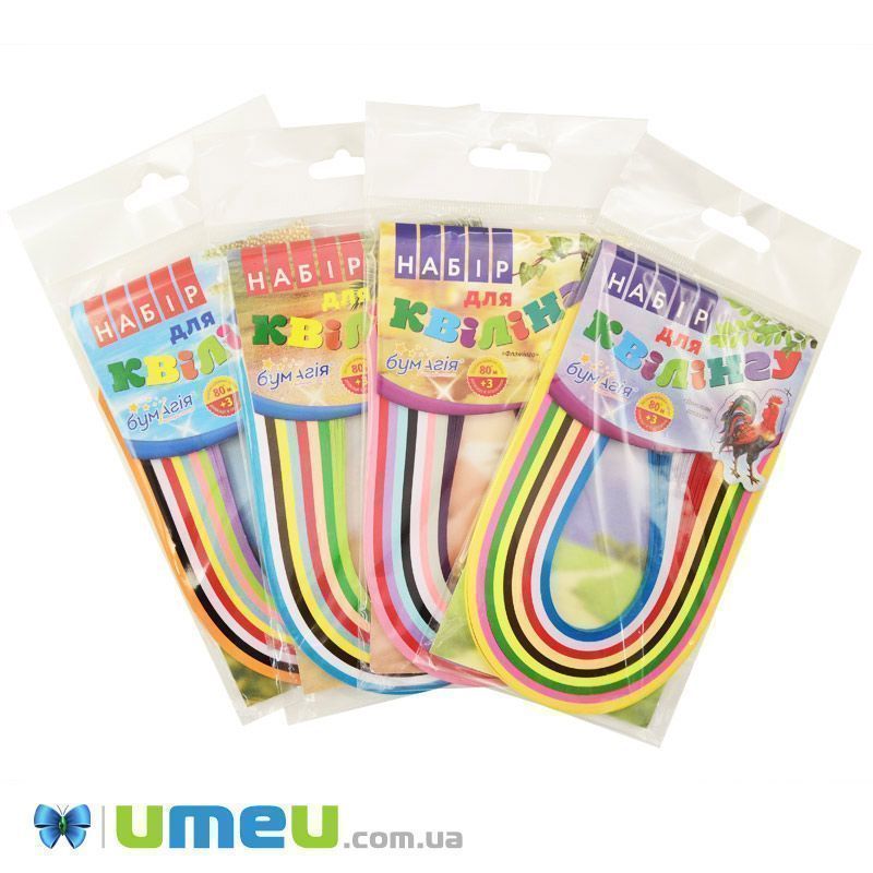 Набір паперу для квілінгу 3 мм, 9 кольорів, 270 смужок (DIF-044402)