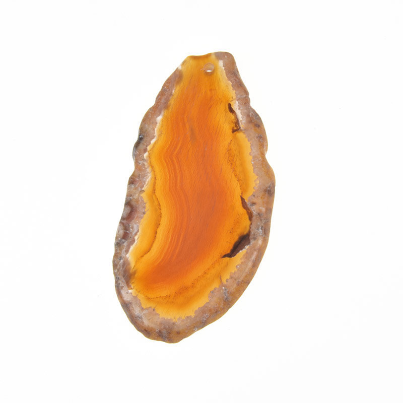 Зріз Агату, Червоно-коричневий, 69х33 мм (POD-032481)