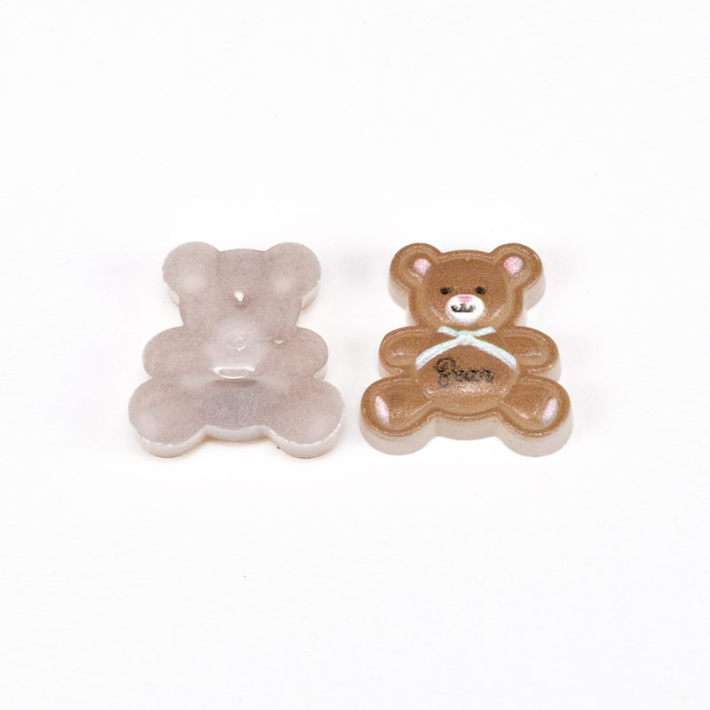 Кабошони пластикові, Ведмедики, 22х20 мм, Коричневі (KAB-060898)