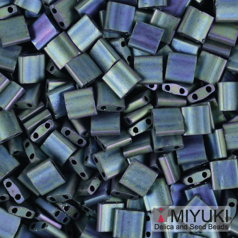 Бісер японський Miyuki TILA №2064, 5х5 мм, Ірис зелений матовий (BIS-053215)