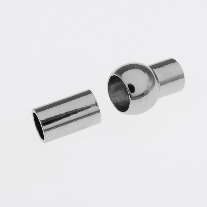 Замок магнитный для вклеивания шнура, 16х9 мм, Темное серебро (ZAM-055626)