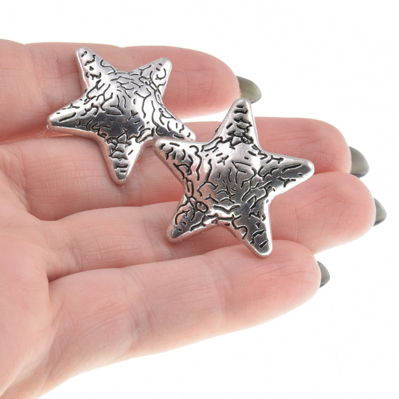 Бусина мет. Звезда, 27х20 мм, Античное серебро (BUS-016915)