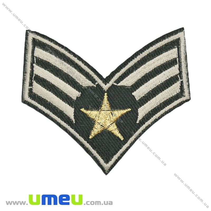 Термоаплікація із зіркою, 6,5х4 см, Хакі (APL-021004)