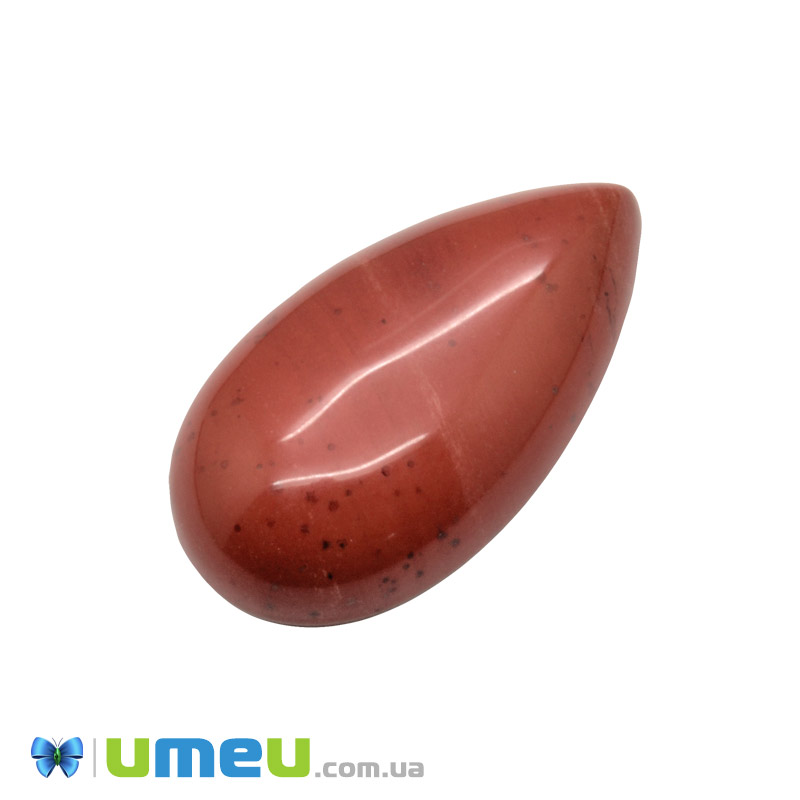 Кабошон нат. камінь Яшма червона, Крапля, 27,5 х15,5 мм (KAB-050644)