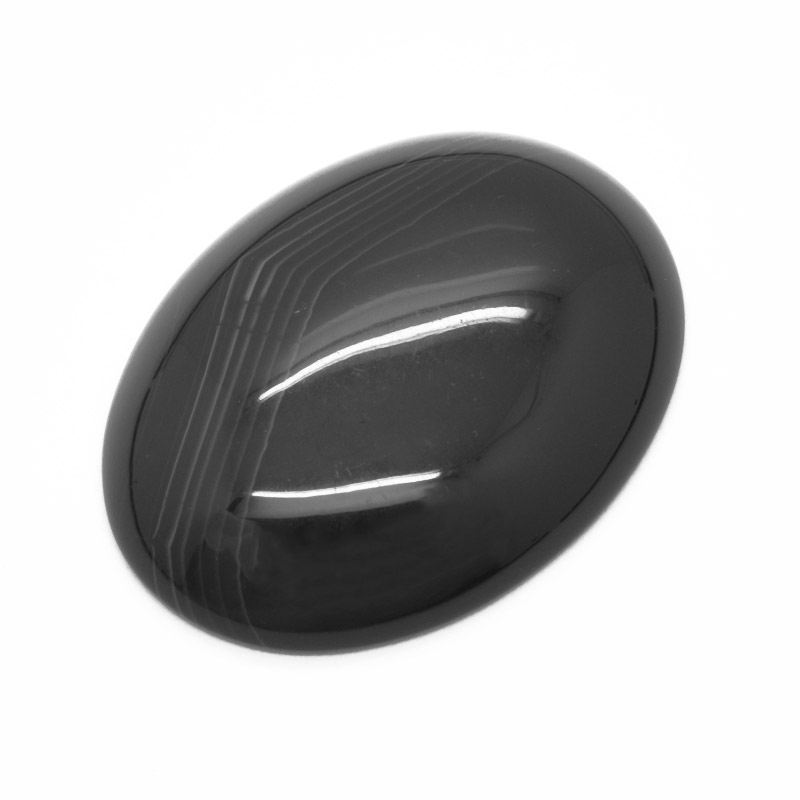 Кабошон нат. камінь Агат чорний, Овал, 39,5х29,7 мм (KAB-012702)