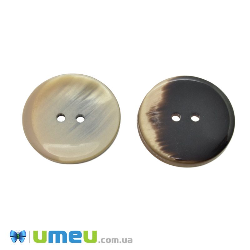 Гудзик пластиковий Круглий, 30 мм, Бежевий перламутровий (PUG-046419)