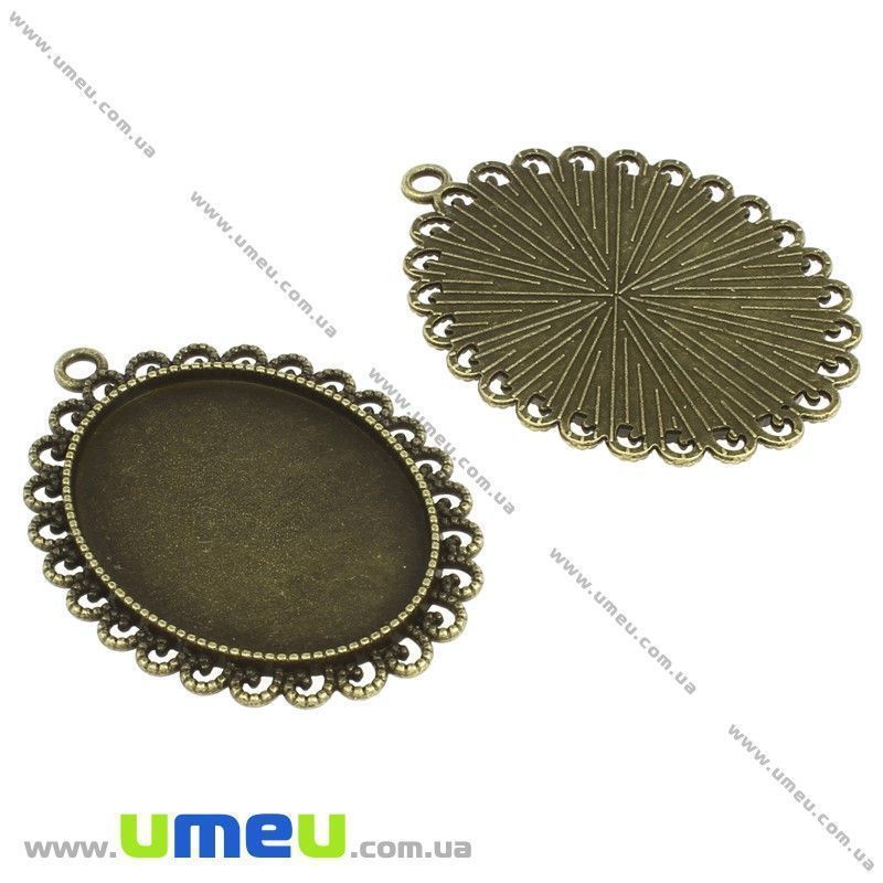 Основа овальна, 55х40 мм, 40х30 мм, Антична бронза (OSN-006630)
