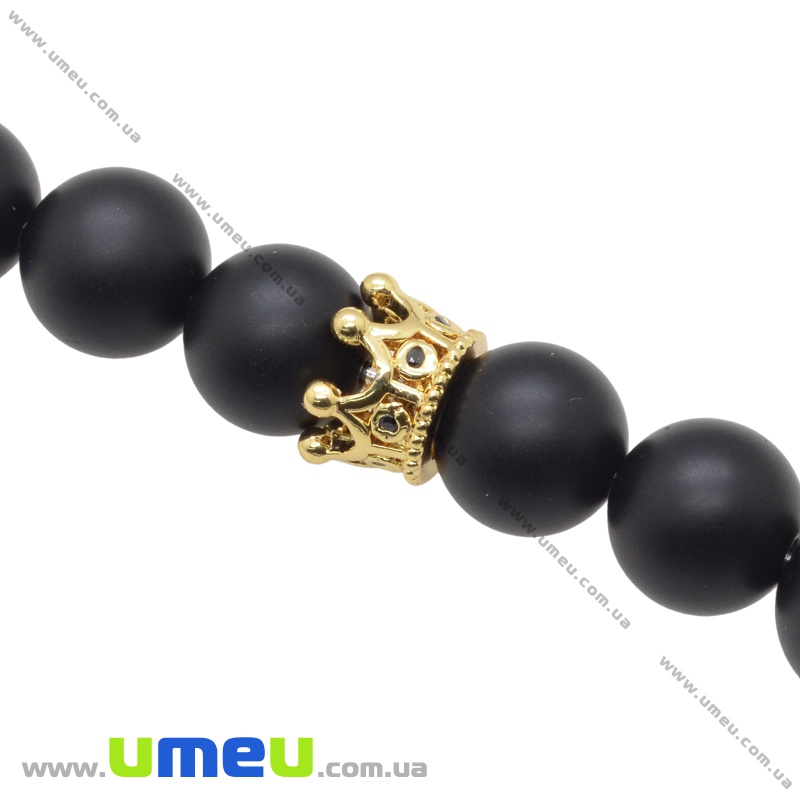 Намистина мет. Корона 11х7 мм, Чорна (BUS-035100)