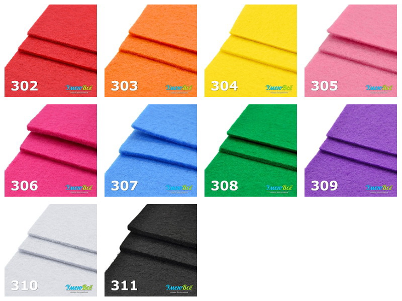 Фетр 3 мм, 30х30 см, 308 Зеленый (FLT-011619)