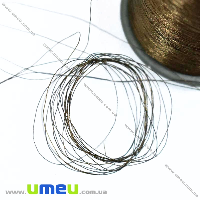 Нитки металізовані 0,1 мм, Коричнева (KNT-028179)