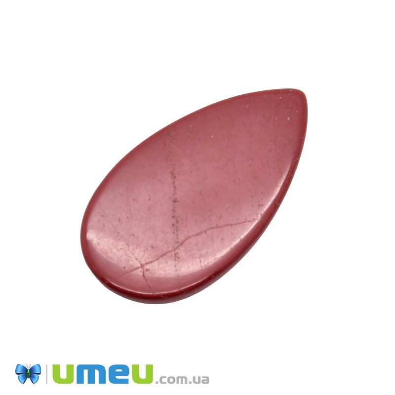 Кабошон нат. камінь Яшма червона УЦІНКА, Крапля, 27,2 х15,1 мм (KAB-042036)