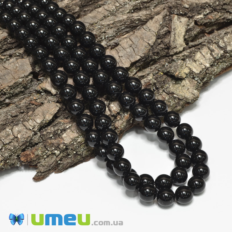 Намистини чеське скло Preciosa Перли 12 мм 70449, Чорні (BUS-040831)