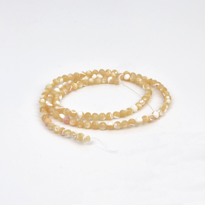 Бусины Перламутр бежевый, Натур. камень, 3 мм, Круглые (BUS-058107)