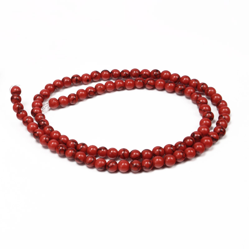 Намистини Говліт пофарбований, Натур. камінь, 4 мм, Круглі (BUS-053966)