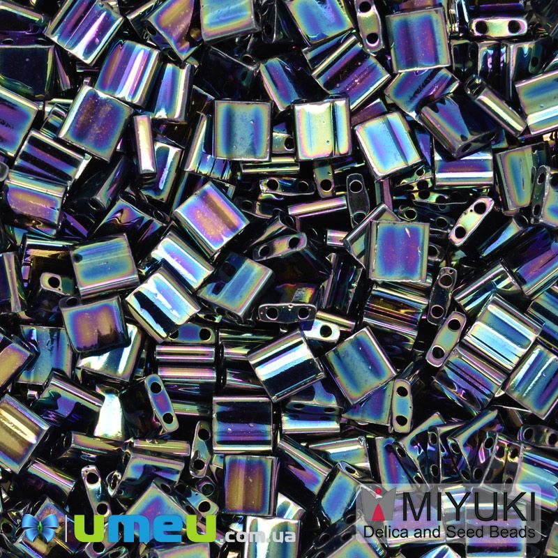 Бісер японський Miyuki TILA №455, 5х5 мм, Ірис синій (BIS-046052)