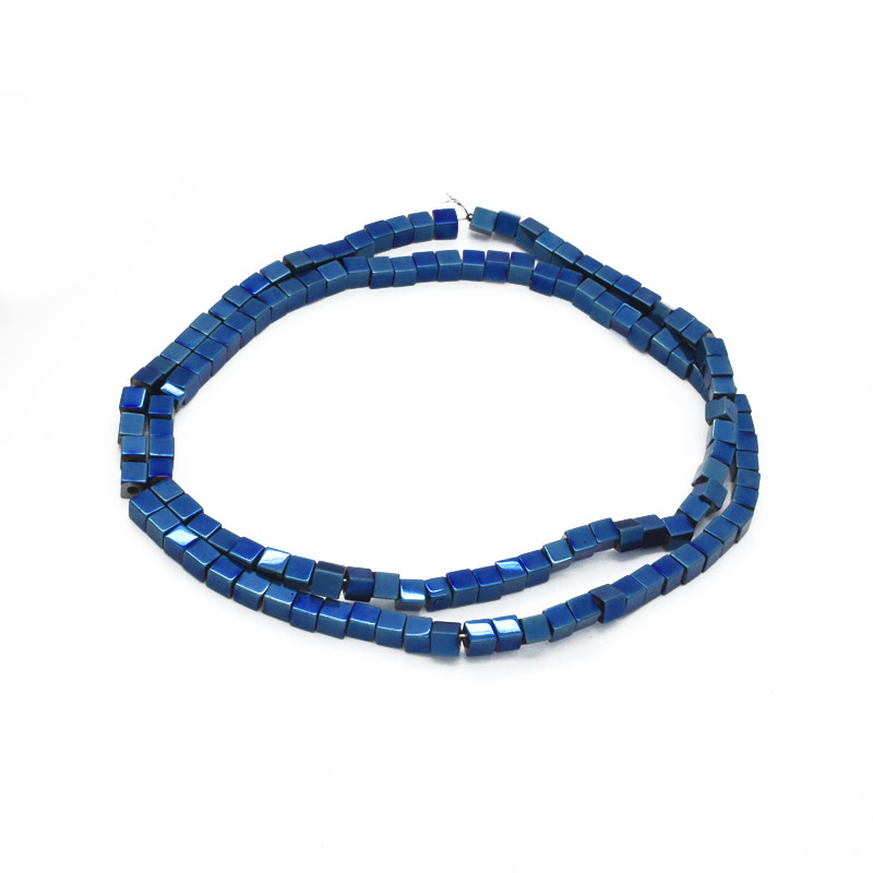 Бусины Гематит, Натур. камень, Кубик, 3х3х3 мм, Синие (BUS-051754)