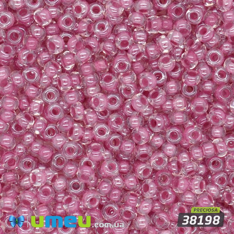 Бісер чеський №668/38198, Малиновий, Пофарбований глазурований, 10/0 (BIS-047851)