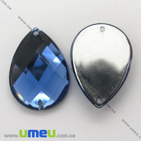 Пришивний кристал пласт. Крапля гранована, 21х15 мм, Синій (KAB-005243)