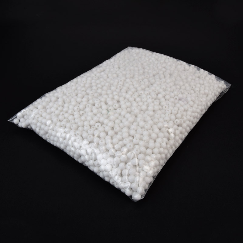 Намистини для сумок ОПТ, Пластикові, Круглі, 6 мм, Білі (BUS-059576)