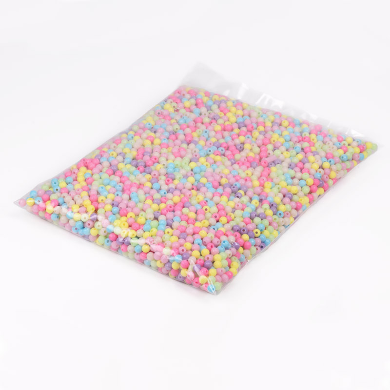 Намистини для сумок, Пластикові, Круглі грановані, 6 мм, Різнокольорові (BUS-056162)