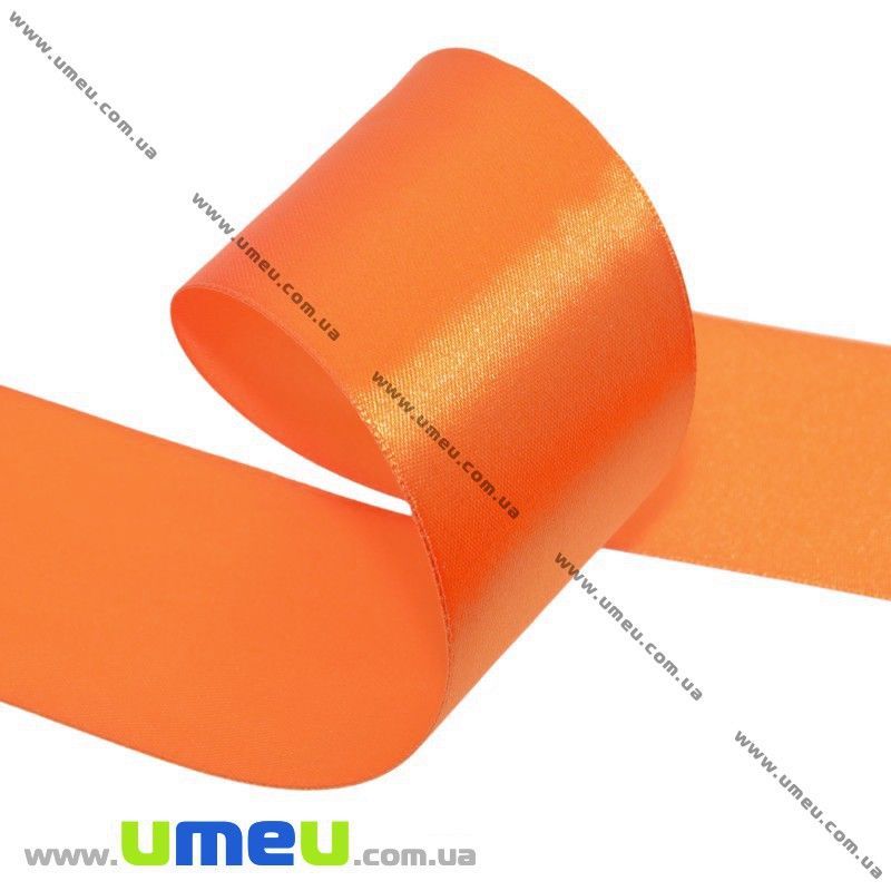 Атласная лента, 40 мм, Оранжевая, 1 м (LEN-014948)